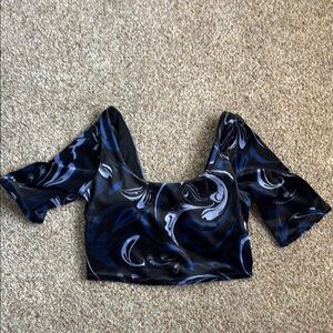 Elegant Blue Swirl Women's Top
